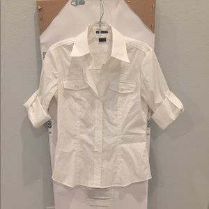Theory Cuffed Short Sleeved Blouse